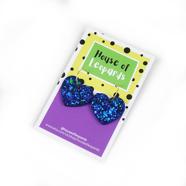 House of Leopards Small blue hearts