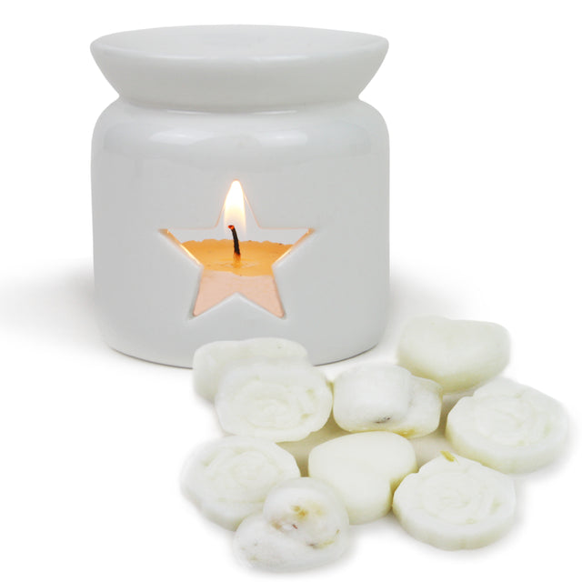 Limelight star and heart wax burner and wax melts